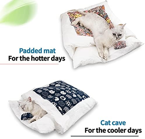 Japanski krevet za mačke topla torba za spavanje za mačke duboki san zimski uklonjivi krevet za kućne ljubimce Kućni jastuk za mačke
