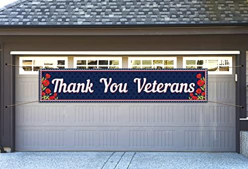 Hvala vam veterani Frence Baner Memorijalni dan Američki patriotski praznični zabava Foto Booth Backdrop Vanor Dekoracija