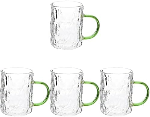 Upkoch 4pcs reljefni bar, pokloni ured Latte šolja čokoladni kućni piti ručka: čaša voda za kristalni koktel Pribor Groomsmen Piting mleko Glass Cups krigle za piće