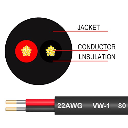 AOTOINK 100ft / 30m 22 mjerač 2 Dirigent 22AWG električna žica nasukani PVC konzervirani bakarni kabel fleksibilan niskonaponski LED