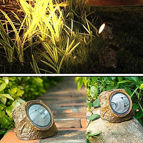 EiGreen Solar Garden Rock Lights Outdoor, 2 Pack 10 LED vodootporno Solarno Rock svjetlo, vanjski reflektori za uređenje okoliša,