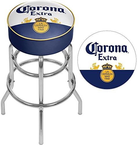 Zaštitni znak Gameroom Corona Extra Chrome podstavljena barska stolica sa okretnim dizajnom-by Corona