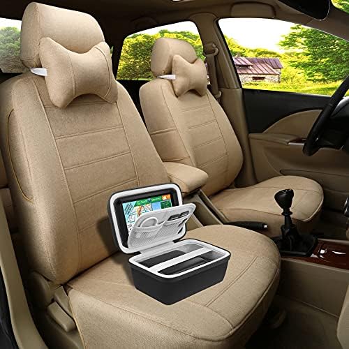 BOVKE GPS futrola za 5-5, 5 inčni GPS Navigator Garmin Drive 52/pogon 51/53 DriveSmart 55/dezl OTR500/zumo 396 LMT-s/Garmin zūmo XT GPS navigacioni sistem, mrežasti džep za auto punjač, USB kablovi, Crni