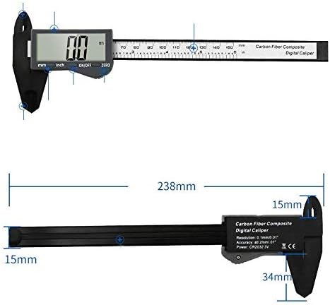 Zuqieeee cell-ecreeer kaliper 0-150mm srebrni-sivi digitalni displej Vernier Caliper plastični elektronički kaliper Digitalni kalipari