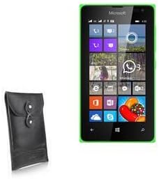 Boxwave futrola za Microsoft Lumia 435 - Nero kožna koverta, kožni novčanik stil Flip poklopac za Microsoft Lumia 435