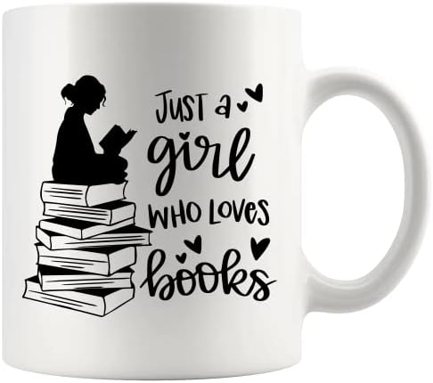 Panvola just a Girl Who lovers book Lover Gift For Woman Reader bibliotekar Mug Bookworm Bibliophile Novelty Drinkware Coffee Ceramic