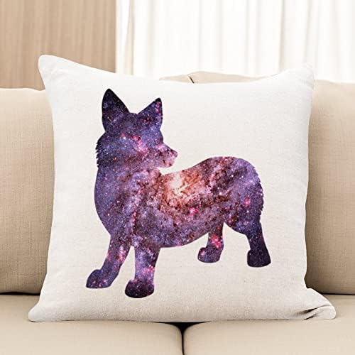 Ljubavnik za pse Okvir kauč kauč na kauču zvjezdani pas corgi kauč jastuk jastuk Galaxy pas štene baca jastučnicu 22x22in bijeli posteljina
