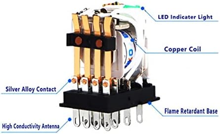 CNHKAU 10set relej sa Socket Coil General DPDT mikro Mini elektromagnetni Relejni prekidač LED AC 110 / 220V DC 12 / 24V MY2NJ MY3NJ