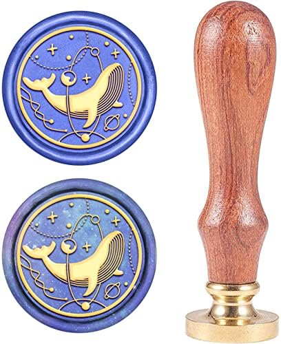 CRPPIRE voštana pečata ptica za brtvljenje voštanog marka kitova sazviježde retro drveta od mesinganog glava 25mm za vjenčanje koverte