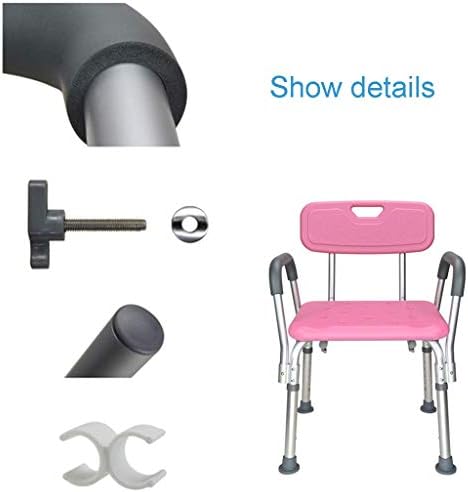 LZLYER tuš stolica toaletna kada prenosiva podesiva stolica za kupanje sa besplatnom pomoćnom šipkom za hvatanje, 3 boje, B