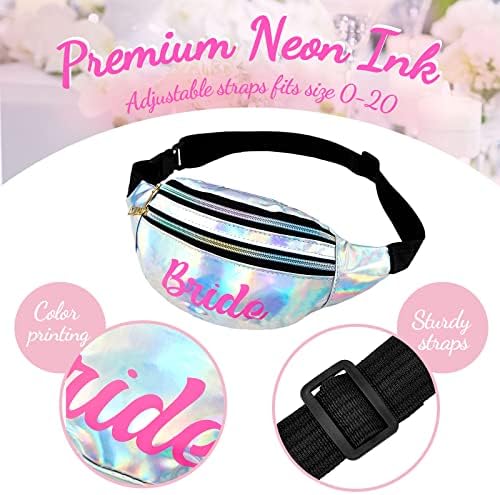 7 kom vjenčanje Bachelorette Party Fanny Pack holografski Bachelorette Party Favors Laser Babe i Bride Fanny Pack sa podesivim pojasom