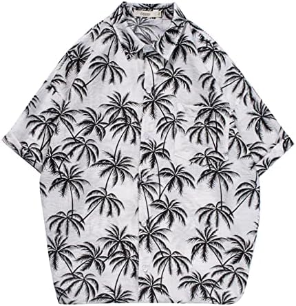 2023 Nova muška casual labava cvjetna od tiskana na plaži Hawaiian Chort rukav srušio vintage haljina dugačka