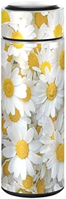 Glahy White Daisy Cvijeće 12 oz vode vode, bez inox, izolirana boca bez inox, za školu, ured, teretanu, sport, putovanja, 350ml