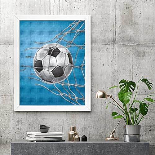Gol za nogometnu loptu Okrugla Dijamantna slika slikanje slika s okvirom zanat za umjetnost za kućni zidni dekor