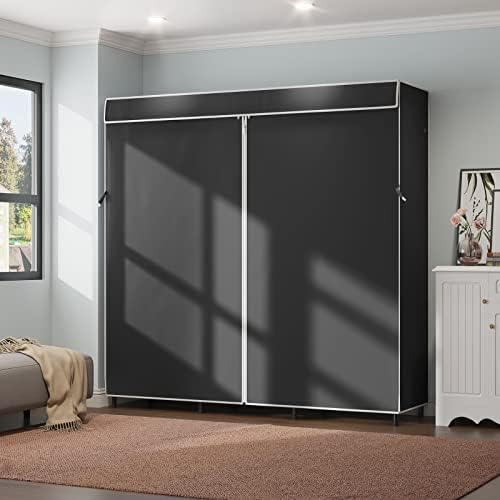 Vipek V5C Teška stalak za prekrivene spavaće sobe za prenosive spavaće sobe ormari za ormar, crnim metalnim stalak za odjeću s crnim