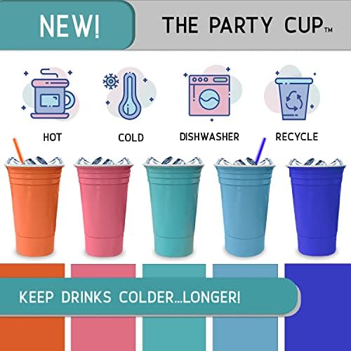 Sili Wraps izolovana čaša sa dvostrukim zidom | neraskidive plastične čaše za zabave | višekratna upotreba | posuđe za pranje u mašini