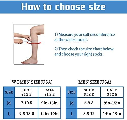 LighSele 8 pari kompresijskih čarapa za žene & amp ;muškarci, koljena visoke kompresije čarapa 15-20 mmHg