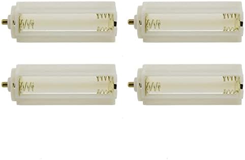 ZZHXSM 4kom bijele 3 x 1.5 V AAA baterije baterijska lampa Torch 3xAAA Adapter za baterije cijev cilindrični držač baterije futrola