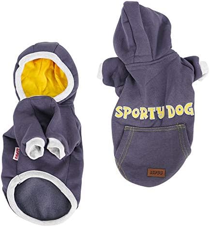 SUSSEXHOME kućni ljubimci XXL hoodie za pse za XXL pse - slatka rudarica za pse za pse - puna pokrivenost džemper s dukserom Hoodie - tamno siva