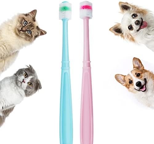 Blavvennt small Dog & četkica za zube za mačke četkica za zube za štene 360 stepeni duboko čista četkica za kućne ljubimce za mačke