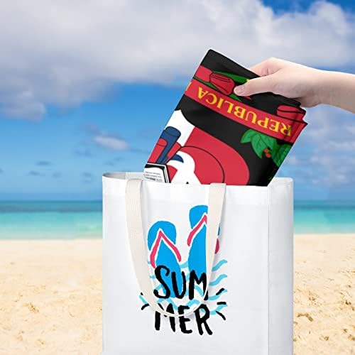 Logo Dominikanska Republika Logo otporna na plažu za peskov kampiranje ručnici za tuširanje Brzo suhog ručnika za bazene bacaju pokrivač,