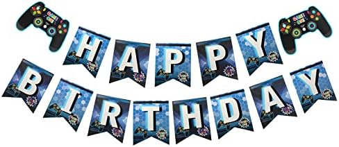 Video igra Sretan rođendan Baner Gaming Theme Party Happy Rođendan za dječake Dječji igrač Igra Tema Party Dekoracija