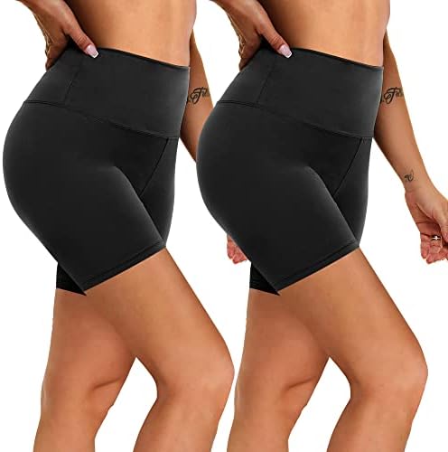 Nexiepoch 2 Pack Plus Veličina biciklističke kratke hlače - 8 Buttery mekani visokog struka rastezljivih joga vježbanja Žene kratke
