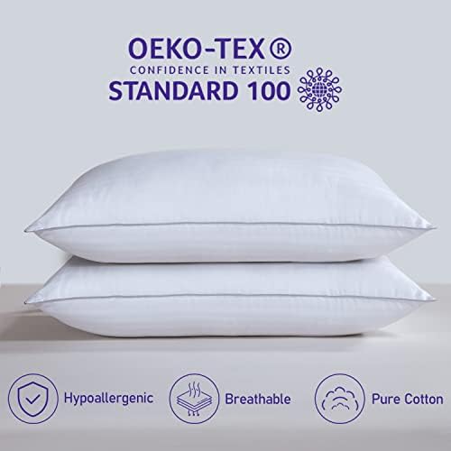 HomeLab 2 Pakovanje Standardni jastuci za spavanje - prozračan pamuk, mekana plišana alternativa, srednje nosač za bočnu stražnju