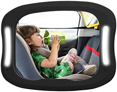 Fangzi Baby Car Ogledalo, Ogledalo za bebe Podesivo ogledalo za bebe sa akrilnim širokim reflektorom za automobil promatrajte bebe