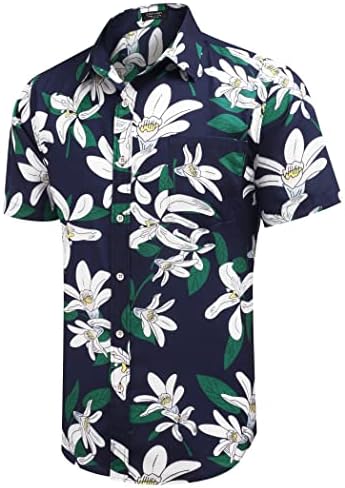 Coofandy muns havajske majice kratki rukav casual gumb dolje tropska majica na plaži