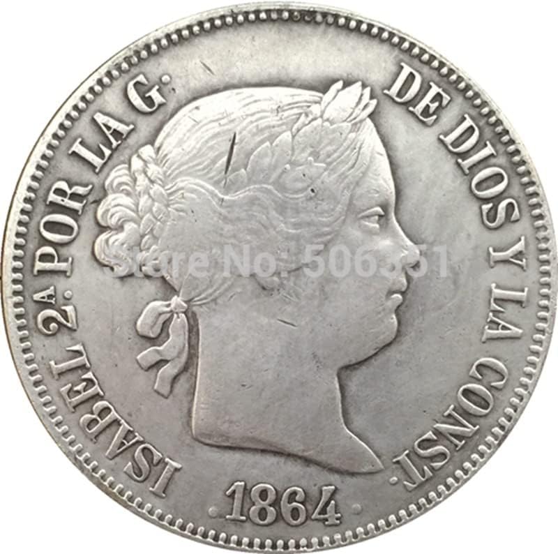9 različitih datuma španski 20 pravi novčići bakarni srebrni obrtni antički novčići