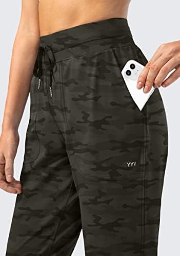 YYV ženske joggers hlače sa visokim strukom vježbanja za žene za žene mekano rešenje atletskog joggera sa dubokim džepovima