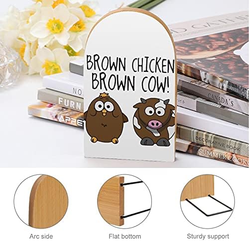 Slatka smeđa piletina smeđa krava dekorativna držača za knjige za police drvena knjiga završava Organizator Print Bookend podržava