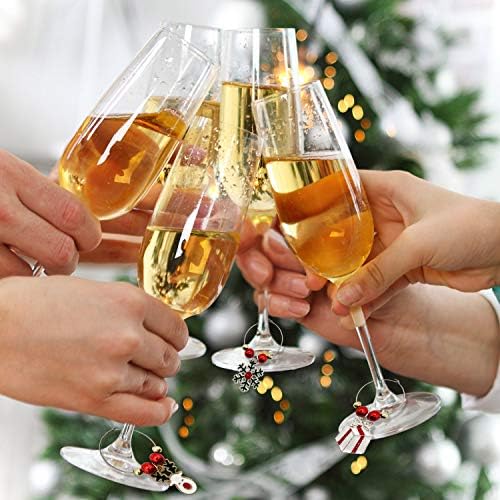 Vino staklo čari Božić tematske vino staklo markeri oznake identifikacija vino čari za Stem naočare, vino Drinker poklon degustacija