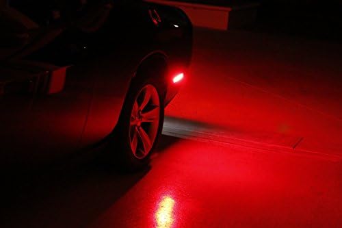iJDMTOY dimljena sočiva jantarna / Crvena komplet bočnih led markera kompatibilan sa 2015-22 Dodge Challenger, pogonjen ukupnim 180-SMD LED, zamijenite OEM Sidemarker lampe