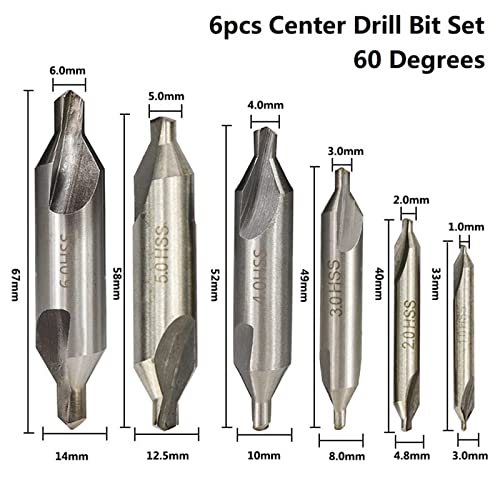 Kombinovane bušilice 60 stepeni upušteni ugao Bit Set 1.0 mm 1.5 mm 2.0 mm 2.5 mm 3.5 mm 5mm metalna burgija 1set
