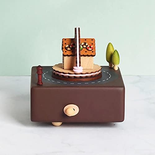 Xjjzs Little svinjska slatka crtana drvena muzička kutija Dječji model Soba ukras Music Box