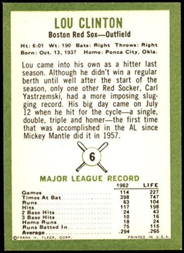 1963. Fleer 6 Lou Clinton Boston Red Sox NM Red Sox