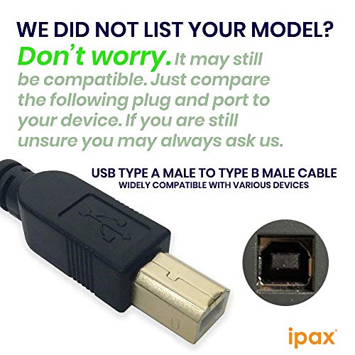 IPAX USB štampač i kabl za napajanje kompatibilni sa HP LaserJet Pro P1109W P1102W M254DW M404DN M426FDN M428FDW M454DW M476NW M479FDW